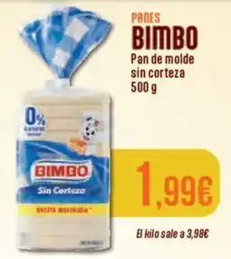 FROIZ Bimbo pan de molde sin corteza oferta