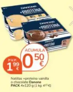 Consum Danone natillas +proteina vainilla o chocolate oferta