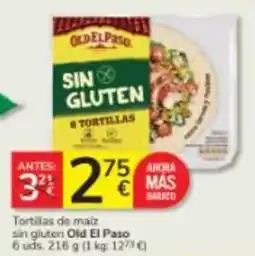 Consum Old El Paso tortillas de maiz sin gluten oferta