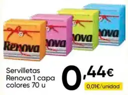 Cash FROIZ Servilletas Renova 1 capa colores oferta