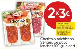 FROIZ Serrano chorizo o salchichón de pavo oferta