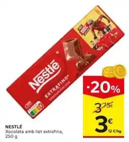 Caprabo Nestlé xocolata amb llet extrafina oferta