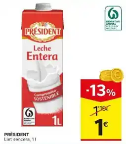 Caprabo President llet sencera oferta