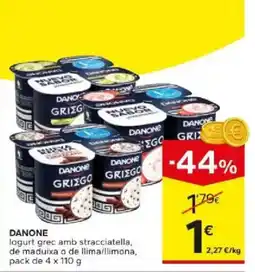 Caprabo Danone logurt grec amb stracciatella, de maduixa o de llima/llimona oferta