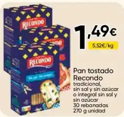 Cash FROIZ Recondo pan tostado oferta