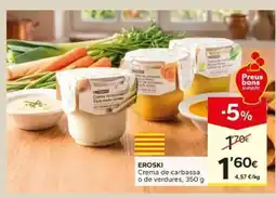 Caprabo Eroski crema de carbassa o de verdures oferta