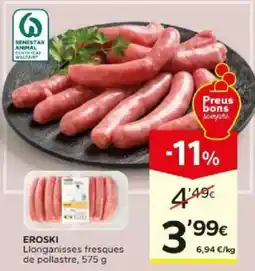 Caprabo eroski llonganisses fresques de pollastre oferta