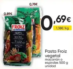FROIZ Froiz pasta vegetal macarrón o espirales oferta