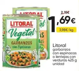 FROIZ Litoral vegetal garbanzos con espinacas oferta