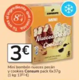 Consum Consum mini bombón nueces pecán y cookies oferta