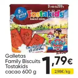 FROIZ Family Biscuits Tostakids cacao oferta