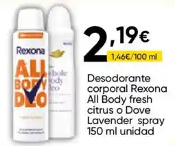 Cash FROIZ Rexona all body fresh oferta