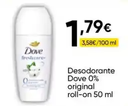 Cash FROIZ Dove desodorante 0% original roll-on oferta