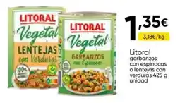 Cash FROIZ Litoral vegetal garbanzos con espinacas o lentejas con verduras oferta