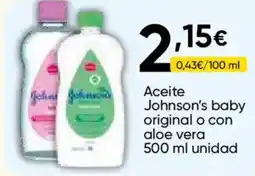 Cash FROIZ Johnson's baby aceite original o con aloe vera oferta