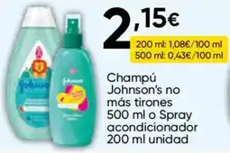 Cash FROIZ Champú Johnson's no más tirones 500 ml o Spray acondicionador 200 ml unidad oferta