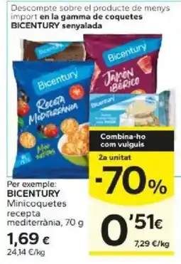 Caprabo Bicentury minicoquetes recepta mediterrània oferta