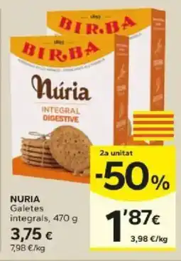 Caprabo Núria galetes integrals oferta