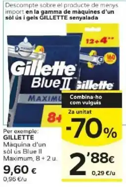 Caprabo Gillette Màquina d'un sol ús Blue II Maximum oferta