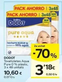 Caprabo Dodot tovalloletes aqua pure oferta