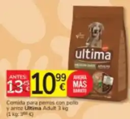 Consum ultima comida para perros con pollo y arroz oferta