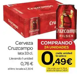 Supermercados El Jamón Cerveza Cruzcampo oferta