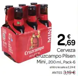 Supermercados El Jamón Cruzcampo Pilsen Mini oferta