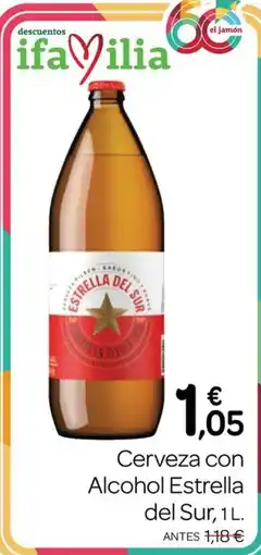 Supermercados El Jamón Estrella del Sur cerveza con alcohol oferta