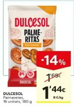 Caprabo Dulcesol palmeretes oferta