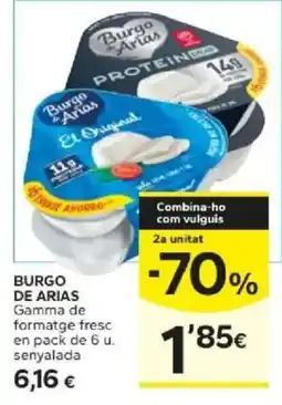 Caprabo Burgo de Arias gamma de formatge fresc oferta