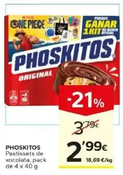 Caprabo Phoskitos pastissets de xocolata oferta