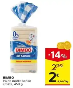 Caprabo Bimbo pa de motlle sense crosta oferta