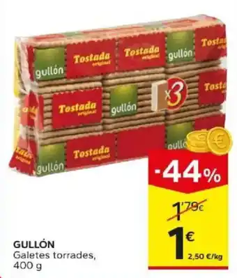Caprabo Gullón Galetes torrades oferta