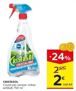 Caprabo Cristasol liquid per netejar vidres antibaf oferta