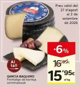 Caprabo García Baquero Formatge de barreja semimadurat oferta