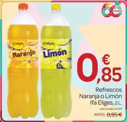 Supermercados El Jamón Eliges refrescos naranja o limón oferta