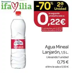 Supermercados El Jamón Agua Mineal Lanjarón oferta