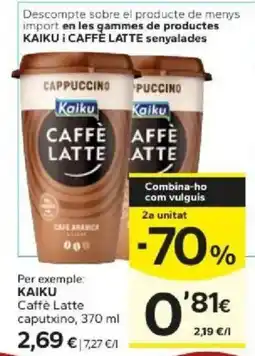 Caprabo Kaiku Caffè Latte caputxino oferta
