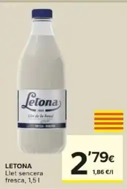 Caprabo Letona Llet sencera fresca oferta
