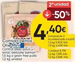 FROIZ One Mini Comida perros Control peso pavó y arroz, delicate salmón oferta