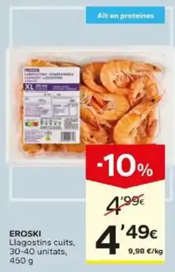 Caprabo Eroski llagostins cuits oferta