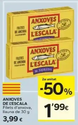 Caprabo Anxoves de l'escala filets d'anxova oferta