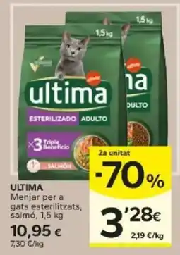 Caprabo Ultima menjar per a gats esterilitzats, salmó oferta