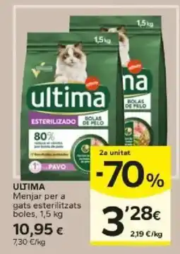 Caprabo ultima menjar per a gats esterilitzats boles oferta
