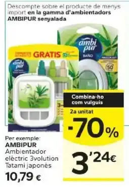 Caprabo Ambipur ambientador electric 3volution tatami japonès oferta