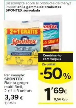 Caprabo Spontex baieta groga multi fácil oferta