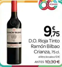 Supermercados El Jamón Ramón Bilbao Crianza oferta