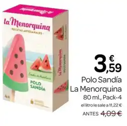 Supermercados El Jamón La Menorquina polo sandía oferta