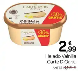 Supermercados El Jamón Carte D'Or helado vainilla oferta