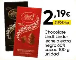 Cash FROIZ Lindt Lindor chocolate leche o extra negro oferta